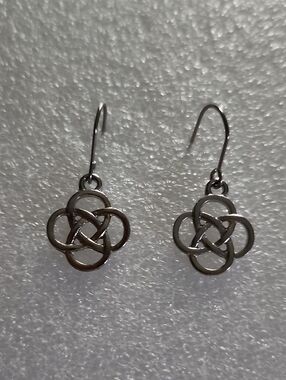 Hand Crafted Silver Celtic Knot Drop Earrings